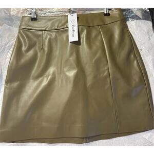 The Drop Faux Leather Mini Skirt Women's Sz Medium Aiden Short A Line NWT *read